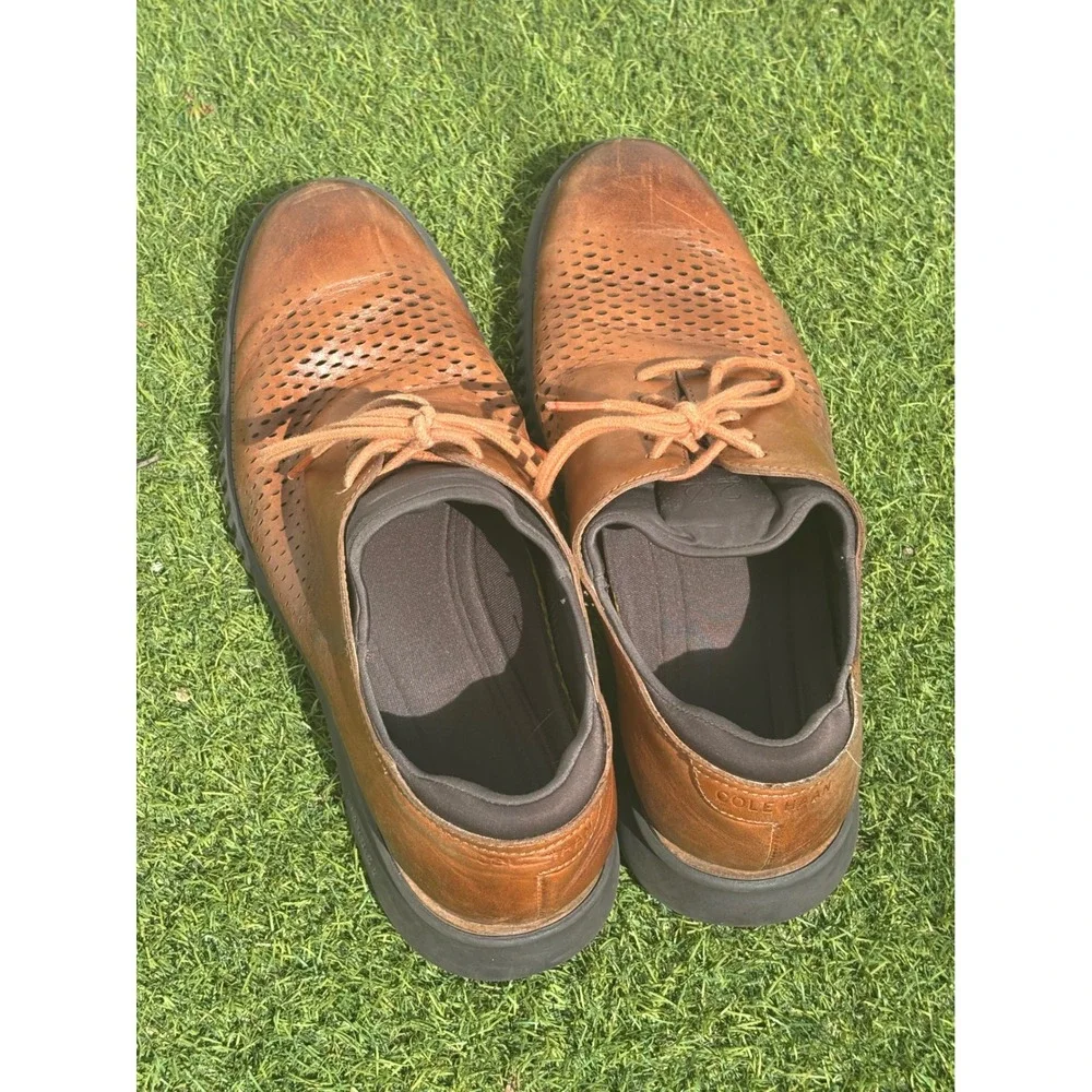 Cole Haan 2.ZERØGRAND Laser Wingtip Oxford British Tan Leather Men 10M